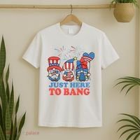 Just Here To Bang Gnome 4th Of July T-Shirt thumb 2