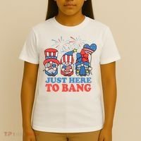 Just Here To Bang Gnome 4th Of July T-Shirt thumb 4