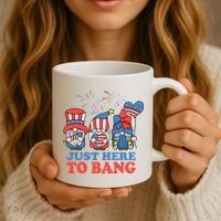 Just Here To Bang Gnome 4th Of July Coffee Mug thumb 3