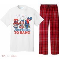 Just Here To Bang Gnome 4th Of July Pajama Set thumb 0