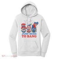 Just Here To Bang Gnome 4th Of July Women's Hoodie thumb 0