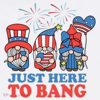 Just Here To Bang Gnome 4th Of July Women's Hoodie thumb 2