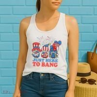 Just Here To Bang Gnome 4th Of July Women's Tank Top thumb 2