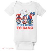 Just Here To Bang Gnome 4th Of July Baby Bodysuit thumb 0