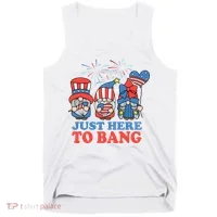 Just Here To Bang Gnome 4th Of July Tank Top thumb 0
