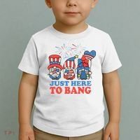 Just Here To Bang Gnome 4th Of July Toddler T-Shirt thumb 2