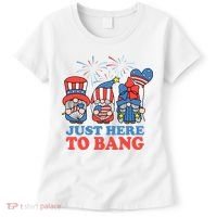 Just Here To Bang Gnome 4th Of July Women's T-Shirt thumb 0
