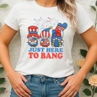 Just Here To Bang Gnome 4th Of July Women's T-Shirt thumb 2