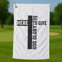 Just Here To Give God Glory Cute Golf Towel thumb 1