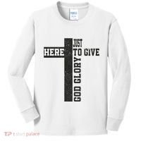 Just Here To Give God Glory Cute Kids Long Sleeve Shirt thumb 0