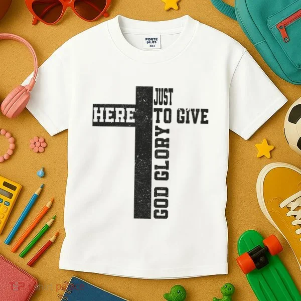 Just Here To Give God Glory Cute Kids T-Shirt