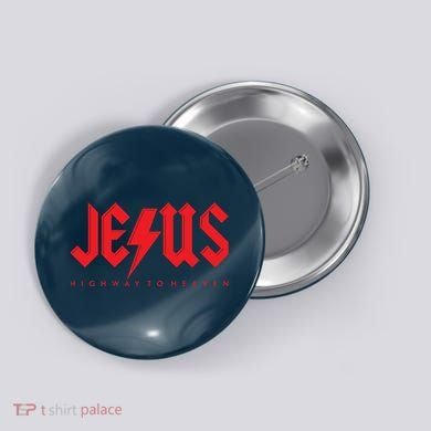 Jesus Highway To Heaven Christianity Button