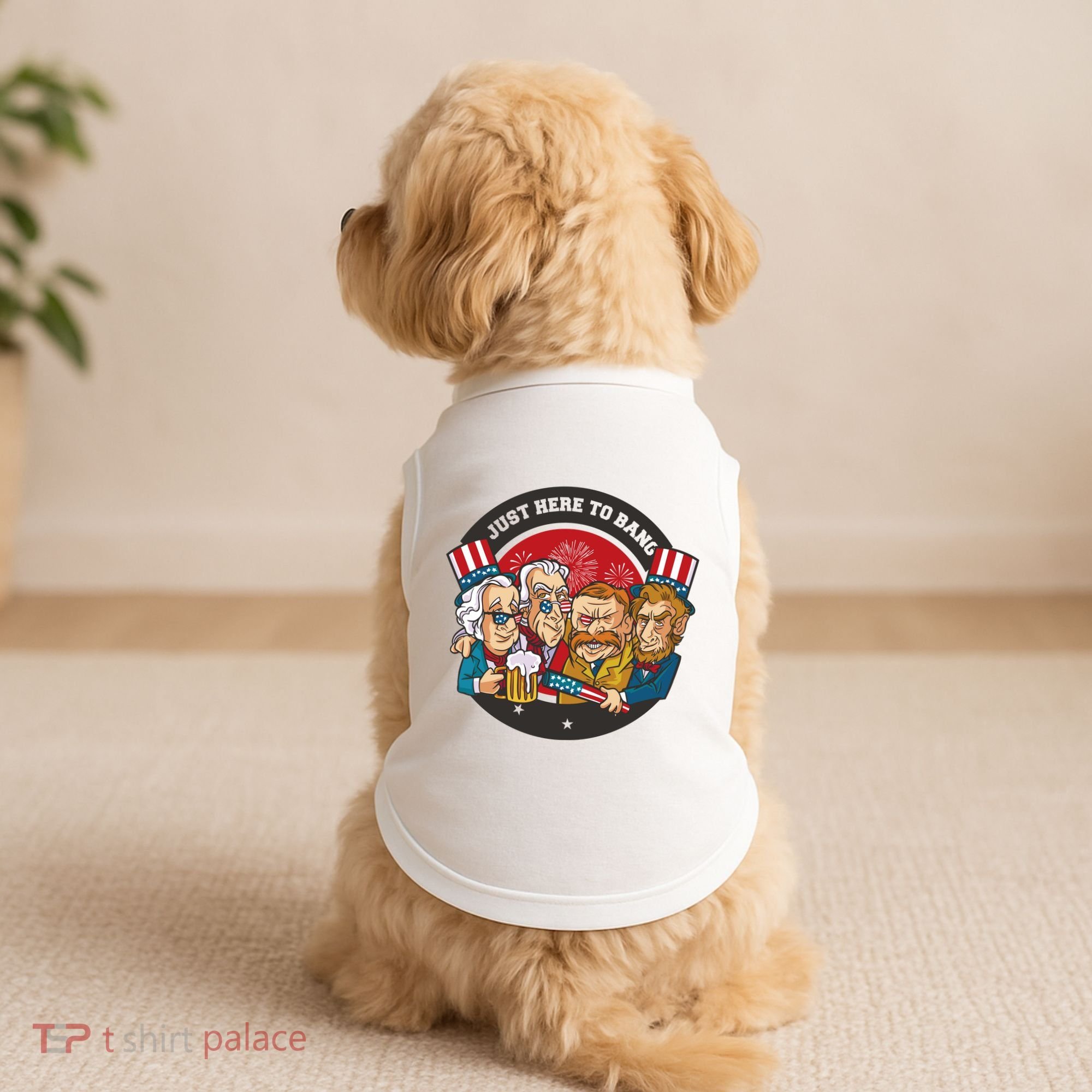 Just Here To Bang American Presidents Doggie Tank