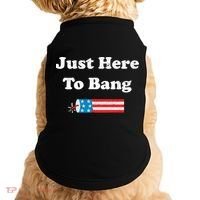 Just Here To Bang 4th July American Flag Doggie Tank thumb 0