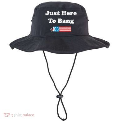 Just Here To Bang 4th July American Flag Bucket Hat