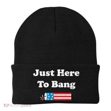 Just Here To Bang 4th July American Flag Beanie