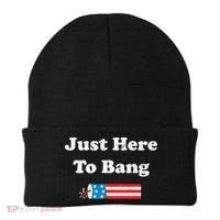 Just Here To Bang 4th July American Flag Beanie thumb 0