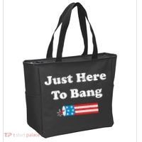 Just Here To Bang 4th July American Flag Tote Bag thumb 2