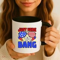 Just Here To Bang Funny 4th Of July USA Merica America Coffee Mug thumb 3