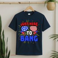 Just Here To Bang Funny 4th Of July USA Merica America T-Shirt thumb 2