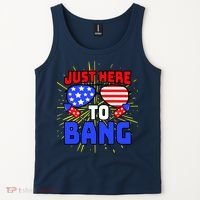 Just Here To Bang Funny 4th Of July USA Merica America Tank Top thumb 2
