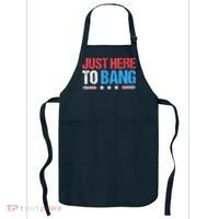 Just Here To Bang Funny Fireworks 4th Of July Apron thumb 0