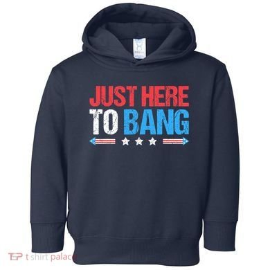 Just Here To Bang Funny Fireworks 4th Of July Toddler Hoodie