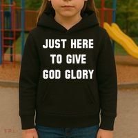 Just Here To Give God Glory Kids Hoodie thumb 3