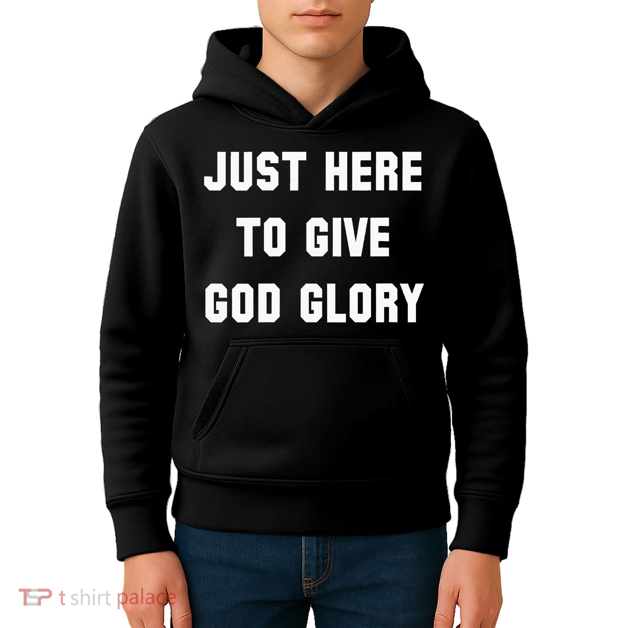 Just Here To Give God Glory Kids Hoodie