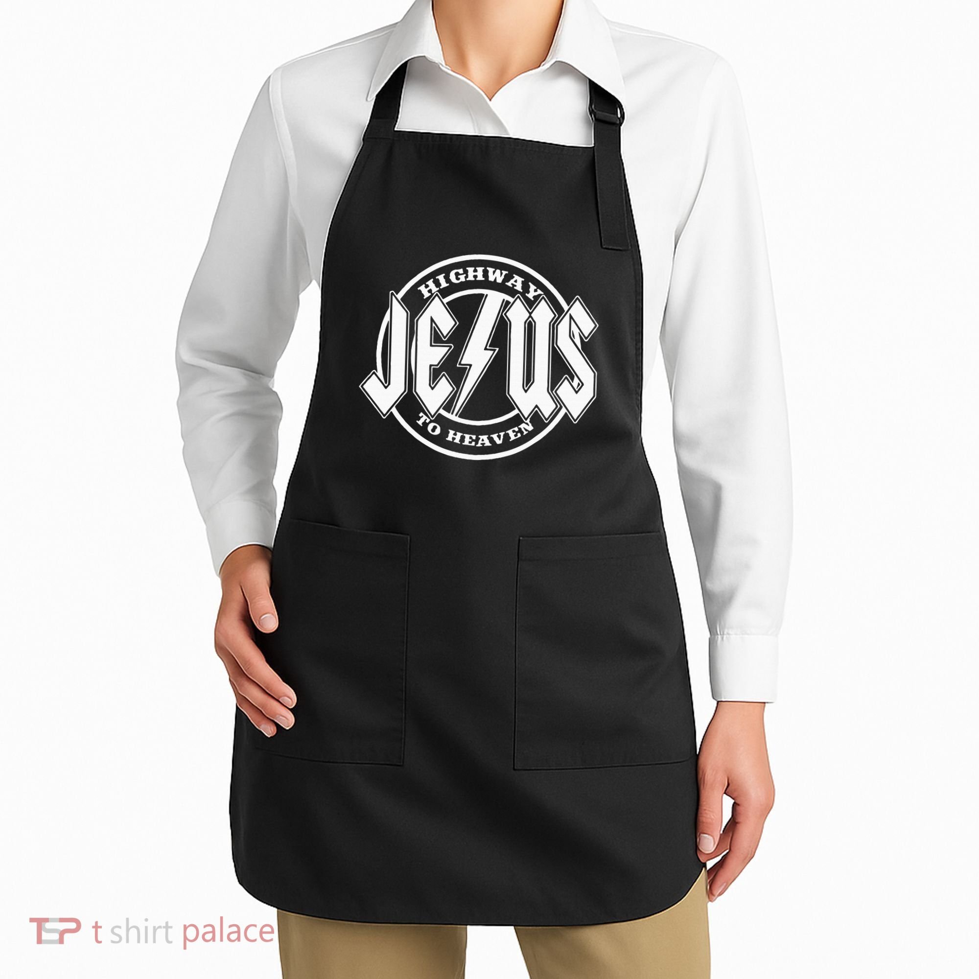 Jesus Highway To Heaven Pray Catholic Faith Based Apron