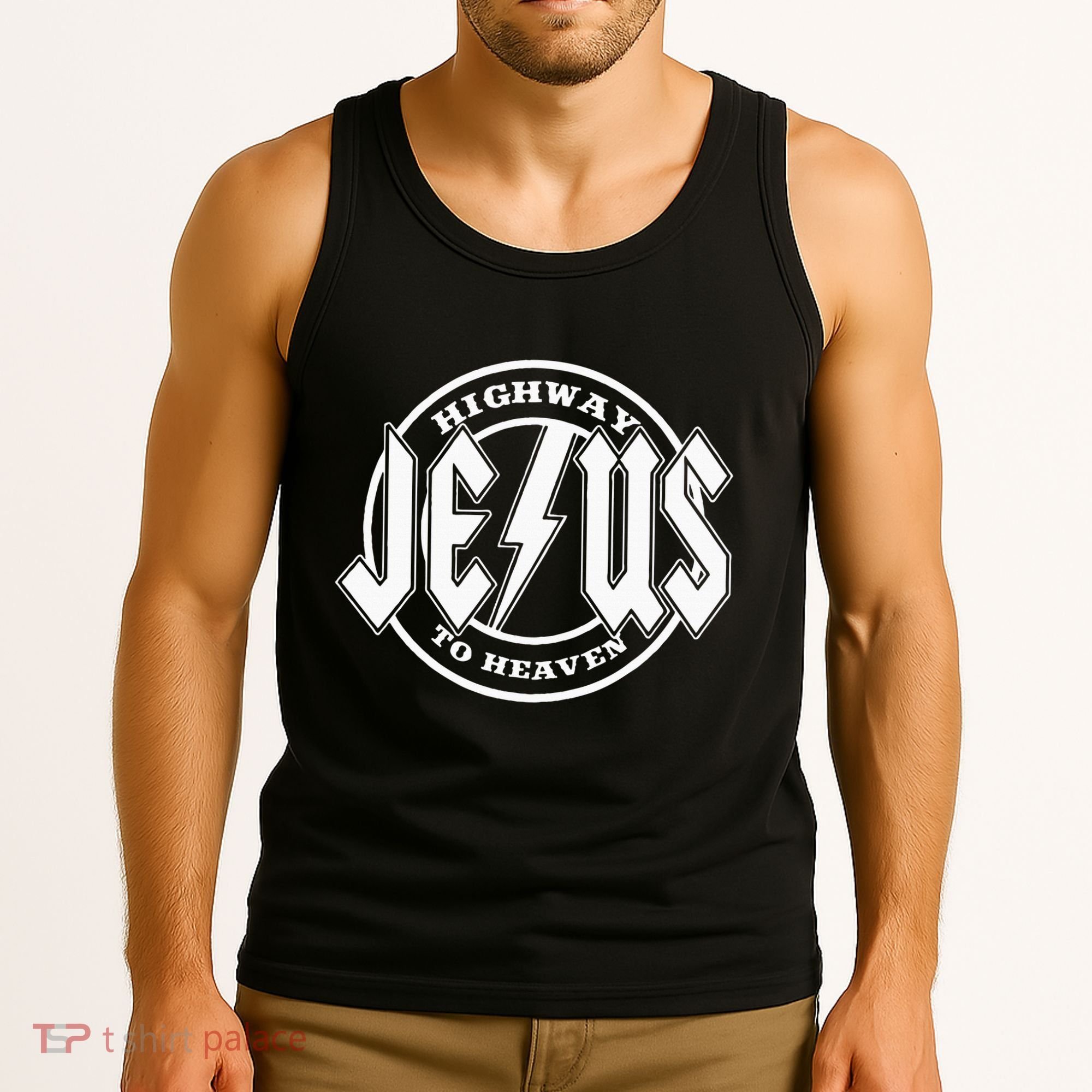 Jesus Highway To Heaven Pray Catholic Faith Based Tank Top