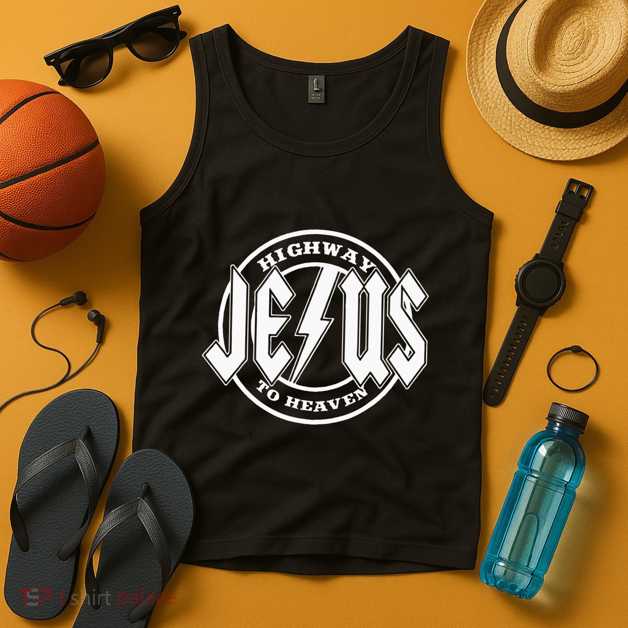 Jesus Highway To Heaven Pray Catholic Faith Based Tank Top
