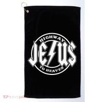 Jesus Highway To Heaven Pray Catholic Faith Based Golf Towel thumb 0