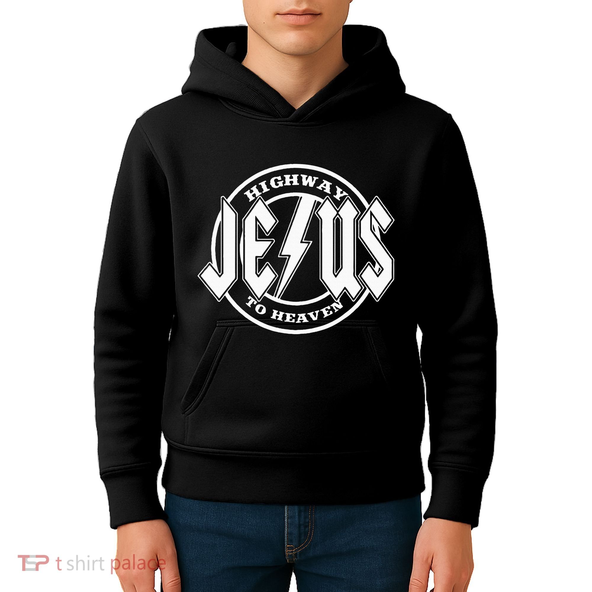 Jesus Highway To Heaven Pray Catholic Faith Based Kids Hoodie