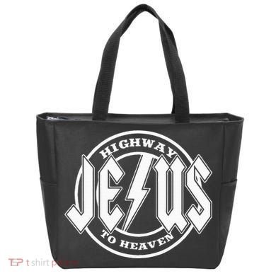 Jesus Highway To Heaven Pray Catholic Faith Based Tote Bag