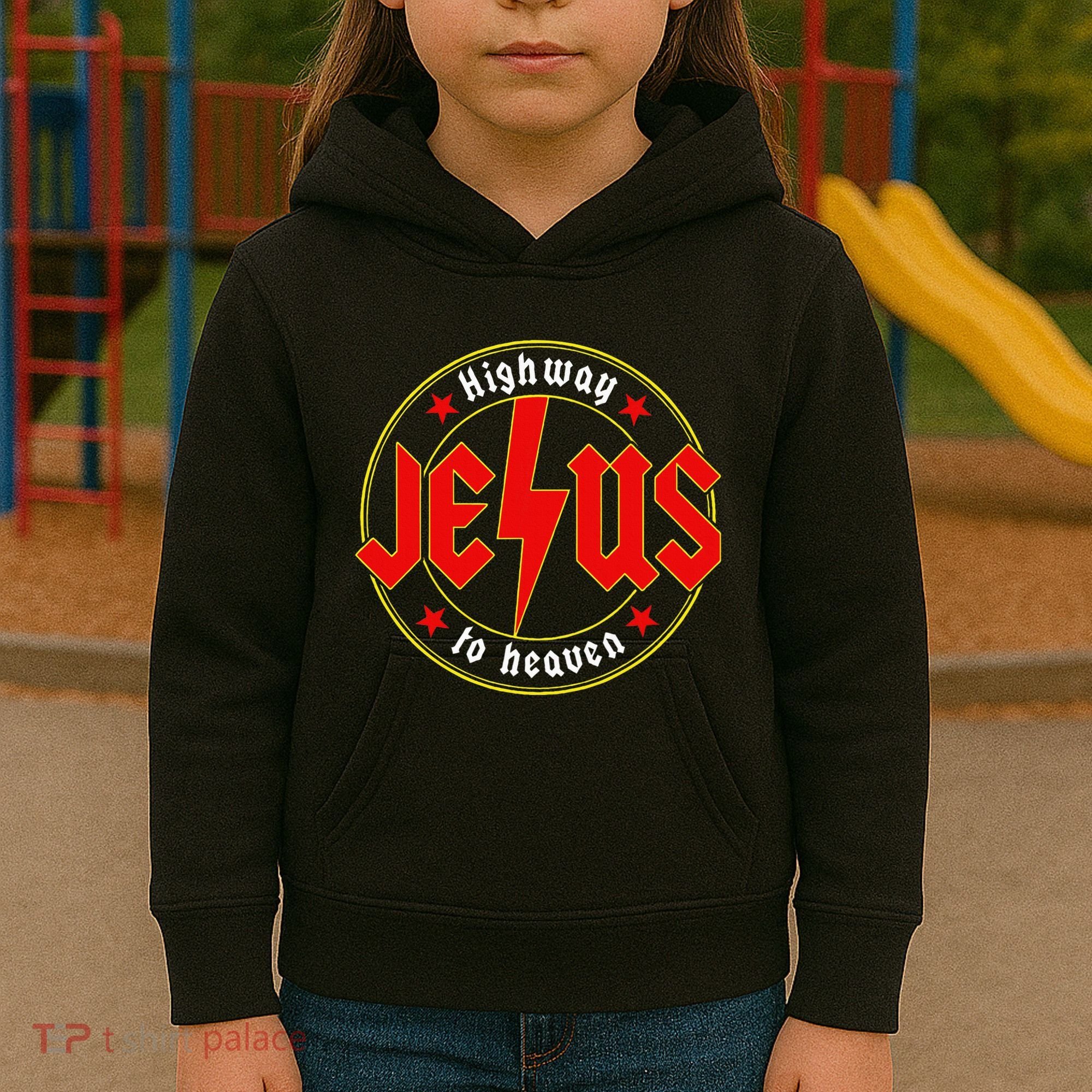 Jesus Highway To Heaven Christian Bible Verse Faith Prayer Kids Hoodie