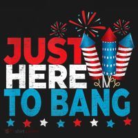 Just Here To Bang Shirt Red White Blue 4th Of July Fireworks Ornament thumb 1