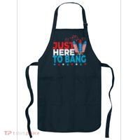 Just Here To Bang Shirt Red White Blue 4th Of July Fireworks Apron thumb 0