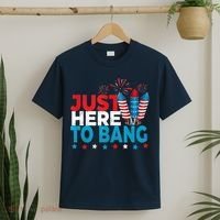 Just Here To Bang Shirt Red White Blue 4th Of July Fireworks T-Shirt thumb 2