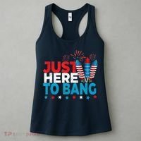 Just Here To Bang Shirt Red White Blue 4th Of July Fireworks Women's Tank Top thumb 3