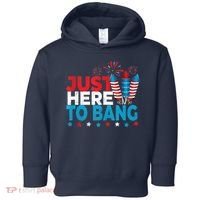 Just Here To Bang Shirt Red White Blue 4th Of July Fireworks Toddler Hoodie thumb 0
