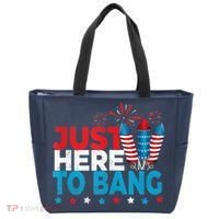 Just Here To Bang Shirt Red White Blue 4th Of July Fireworks Tote Bag thumb 0