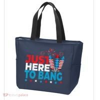 Just Here To Bang Shirt Red White Blue 4th Of July Fireworks Tote Bag thumb 3