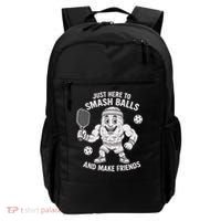 Just Here To Smash Balls And Make Friends Funny Pickleball Backpack thumb 0