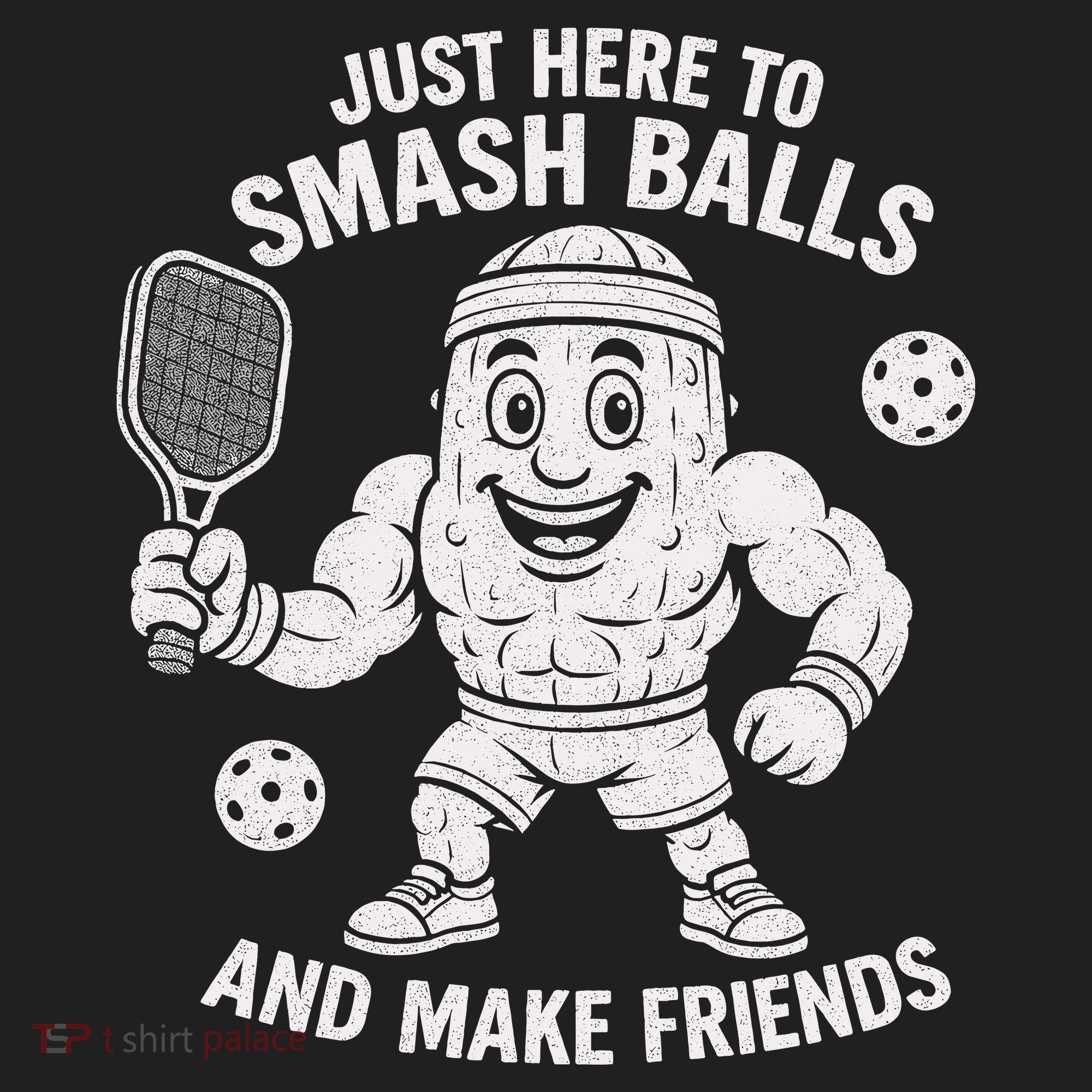 Just Here To Smash Balls And Make Friends Funny Pickleball Beanie
