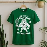 Just Here To Smash Balls And Make Friends Funny Pickleball T-Shirt thumb 2