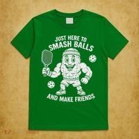 Just Here To Smash Balls And Make Friends Funny Pickleball T-Shirt thumb 5