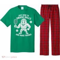 Just Here To Smash Balls And Make Friends Funny Pickleball Pajama Set thumb 0