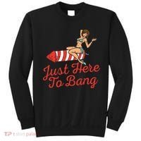 Just Here To Bang Fireworks Funny 4th of July Sweatshirt thumb 0