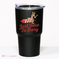Just Here To Bang Fireworks Funny 4th of July Tumbler thumb 0